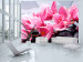 Wall Mural Composition - Pink Orchid Flowers Resting on Wet Zen Stones 60184