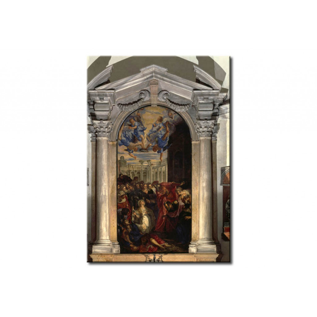 Schilderij  Tintoretto: St. Agnes Raises Licinius, The Son Of The Roman Prefect