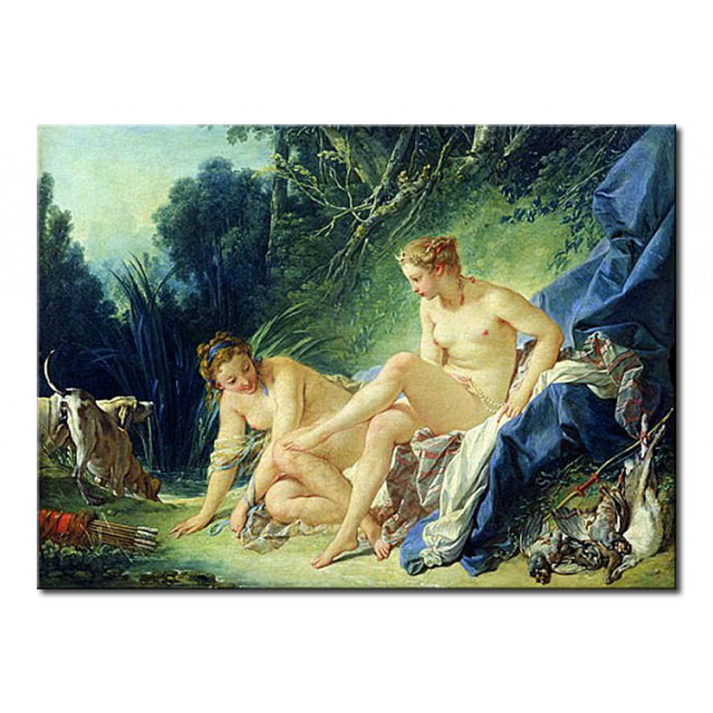 Schilderij  François Boucher: Diana Getting Out Of Her Bath