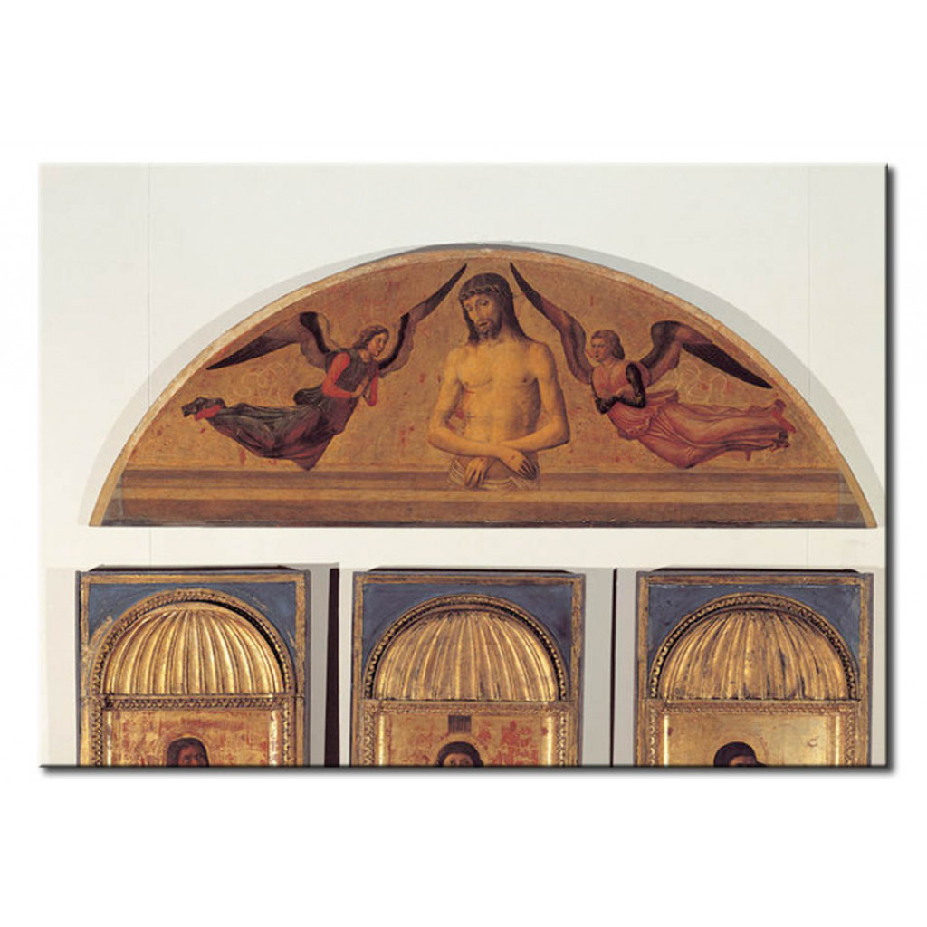 Schilderij  Giovanni Bellini: Man Of Sorrows With Two Angels