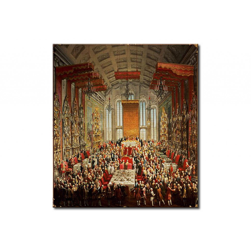 Schilderij  Martin Van Meytens: Coronation Banquet Of Joseph II In Frankfurt