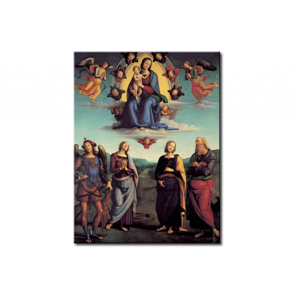 Schilderij  Pietro Perugino: Madonna In Glory With Four Saints