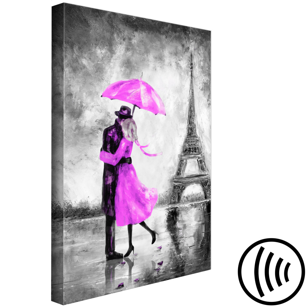 Schilderij  Parijs: Paris Fog (1 Part) Vertical Pink