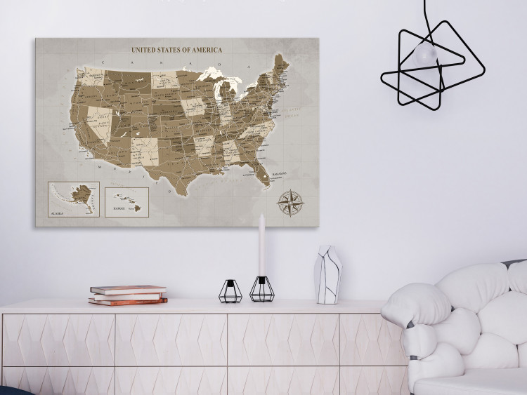 Obraz Mapa Stanów Zjednoczonych Ameryki Północnej - brązowa kompozycja 127894 additionalImage 3