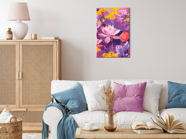 Paint by number Water Lily - Blooming Flowers of Pink, Purple and Yellow Colors 146194 additionalImage 2