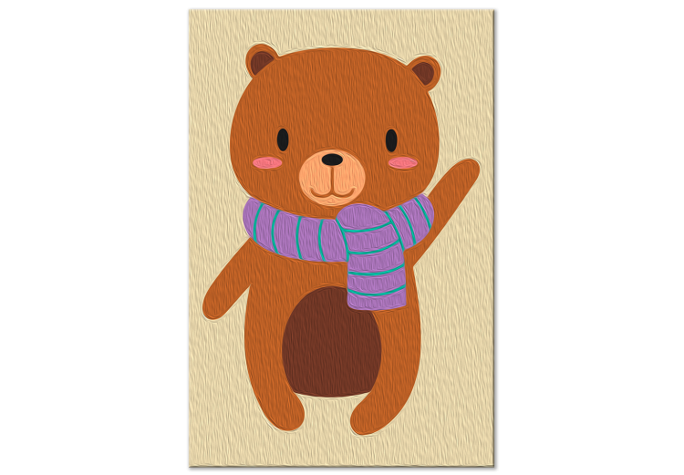 Painting Kit for Children Winter Teddy - Portrait of a Friendly Bear With a Scarf 149794 additionalImage 6