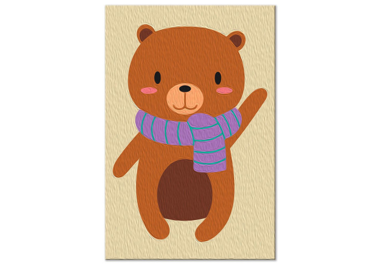 Painting Kit for Children Winter Teddy - Portrait of a Friendly Bear With a Scarf 149794 additionalImage 5