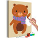 Painting Kit for Children Winter Teddy - Portrait of a Friendly Bear With a Scarf 149794 additionalThumb 4