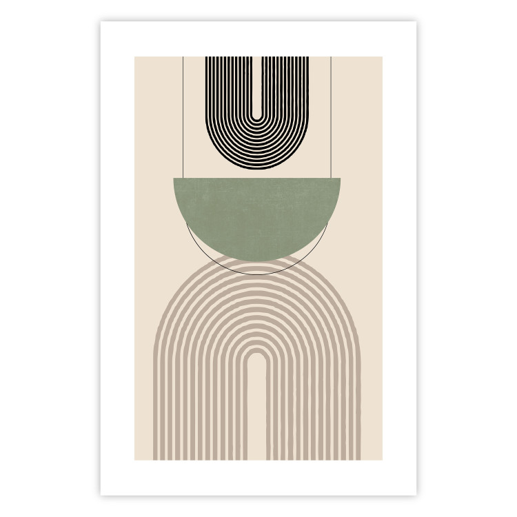 Wall Poster Abstraction - Geometric Forms - Black, Brown and Green 149894 additionalImage 22