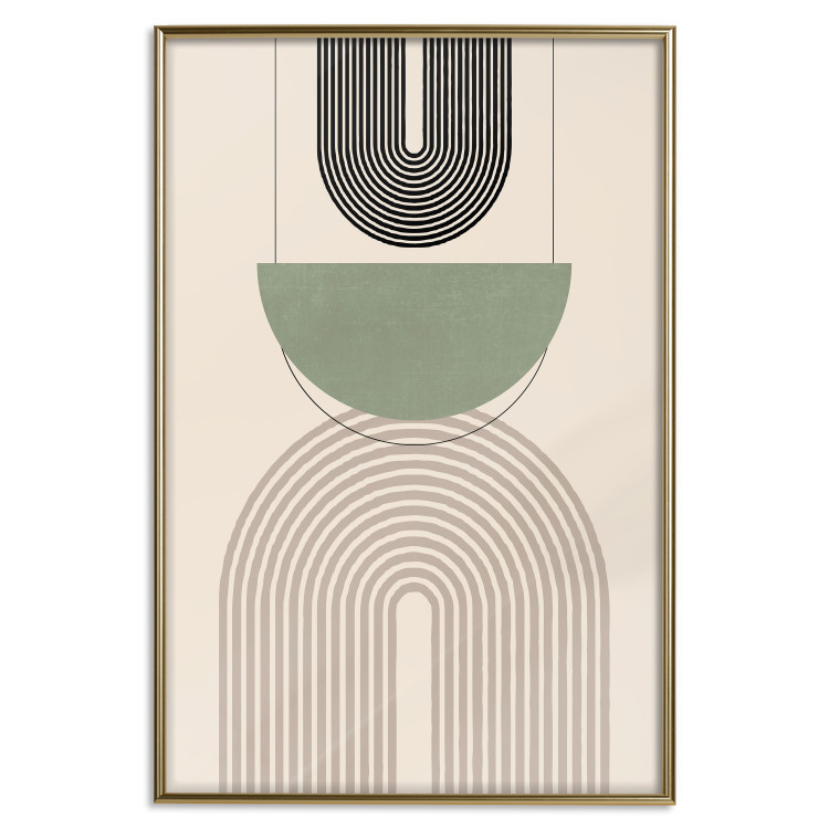 Wall Poster Abstraction - Geometric Forms - Black, Brown and Green 149894 additionalImage 23