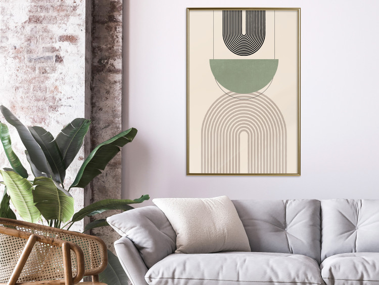 Póster Abstraction - Geometric Forms - Black, Brown and Green 149894 additionalImage 13