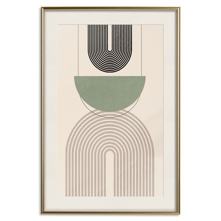 Póster Abstraction - Geometric Forms - Black, Brown and Green 149894 additionalImage 26