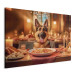 Canvas Print AI Dog German Shepherd - Animal at Dinner in Restaurant - Horizontal 150294 additionalThumb 2
