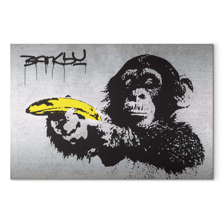 Canvas Stop or the monkey will shoot! (Banksy) 150994