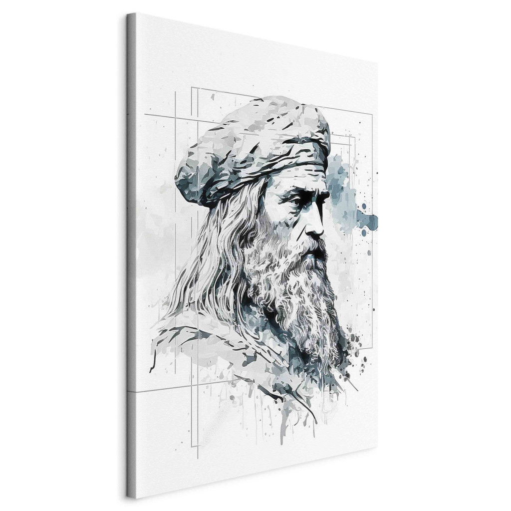 Duży Obraz XXL Leonardo Da Vinci - Czarno-biały Portret Artysty Wygenerowany Przez AI [Large Format]