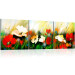 Canvas Wind on the Meadow (3-piece) - field flowers and poppies with green grass 47494 additionalThumb 2