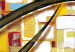 Tableau contemporain Abstraction (3 pièces) - fantaisie avec des bandes dorées, fond coloré 47994 additionalThumb 2