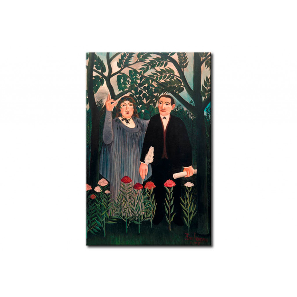 Schilderij  Henri Rousseau: La Muse Inspirant Le Poète
