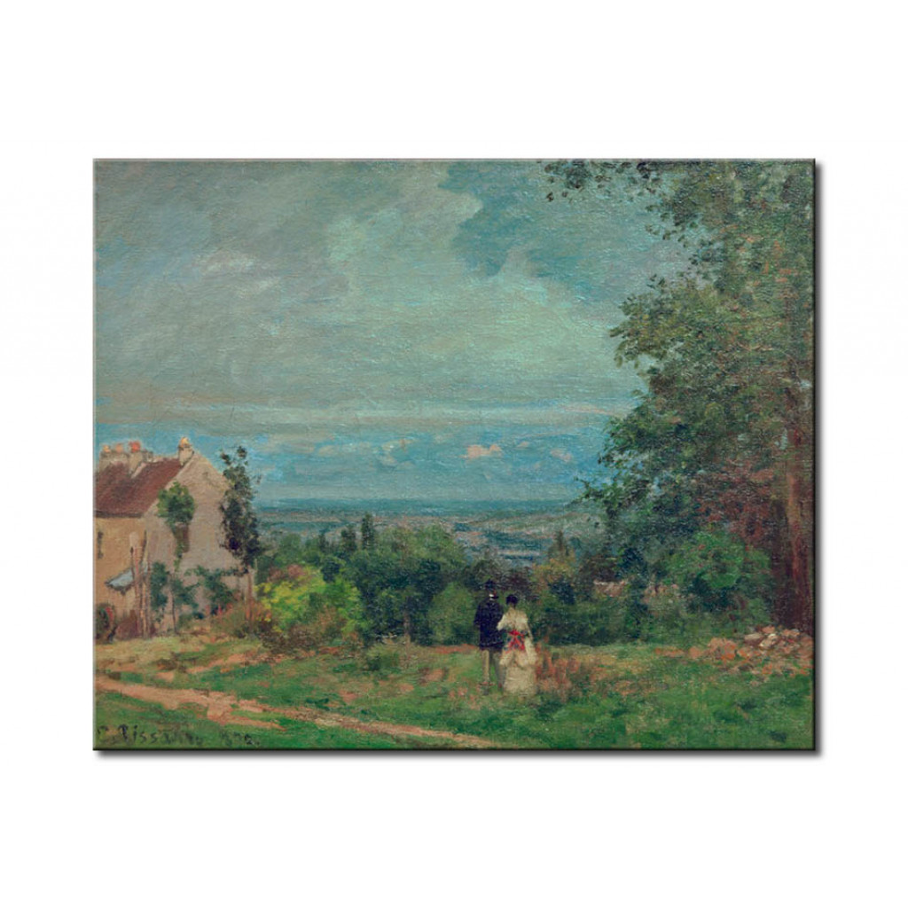 Schilderij  Camille Pissarro: Landscape Near Louveciennes
