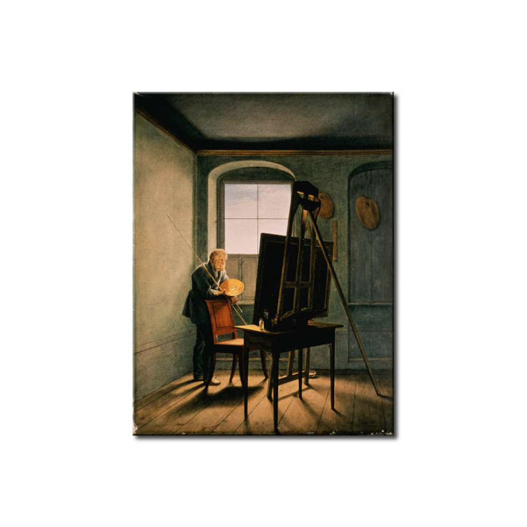Målning Caspar David Friedrich In His Studio