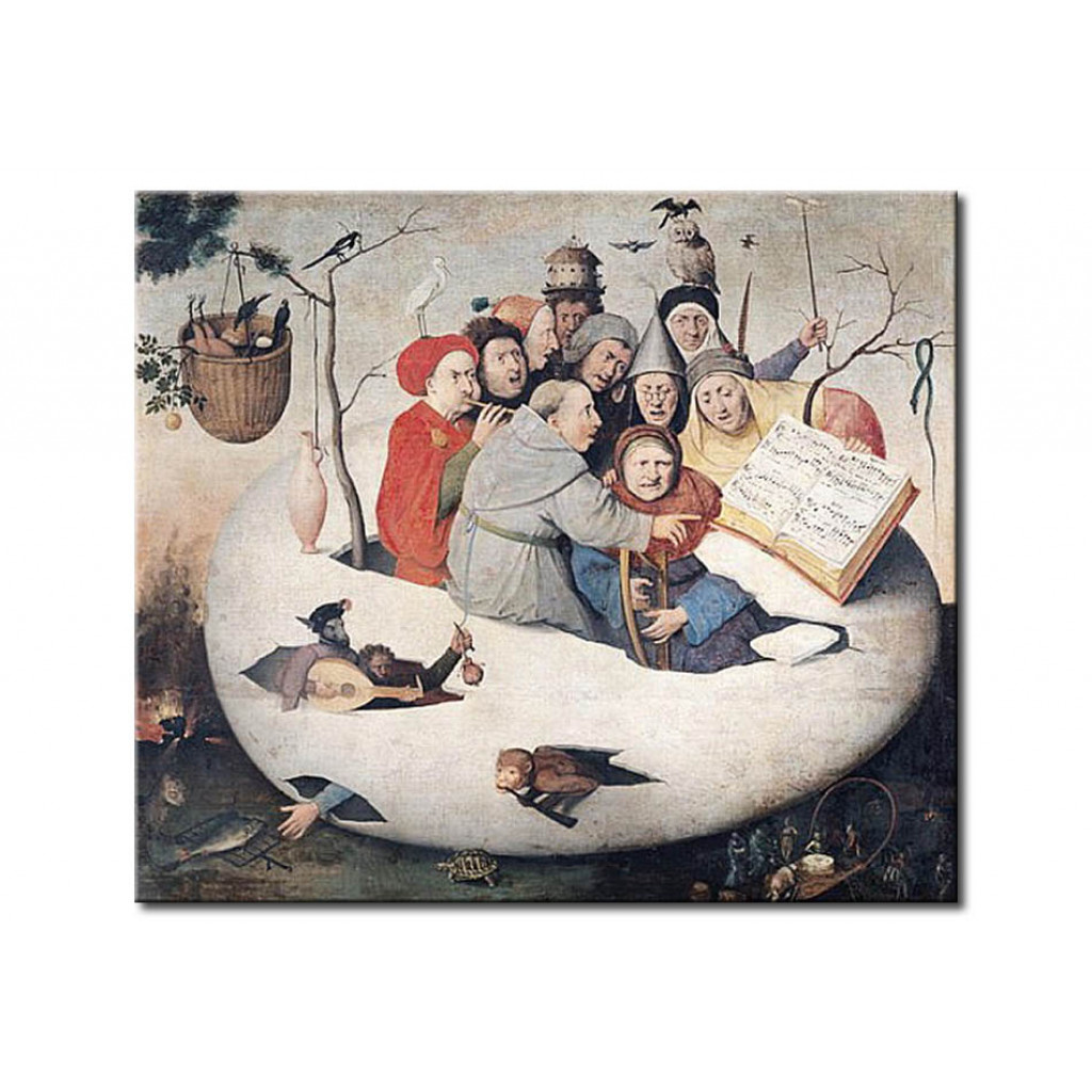 Schilderij  Hieronymus Bosch: The Concert In The Egg