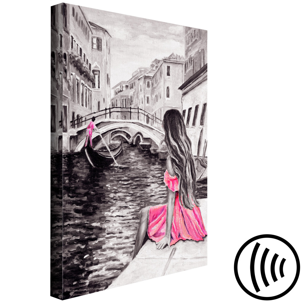 Schilderij  Venetië: Woman In Venice (1 Part) Vertical