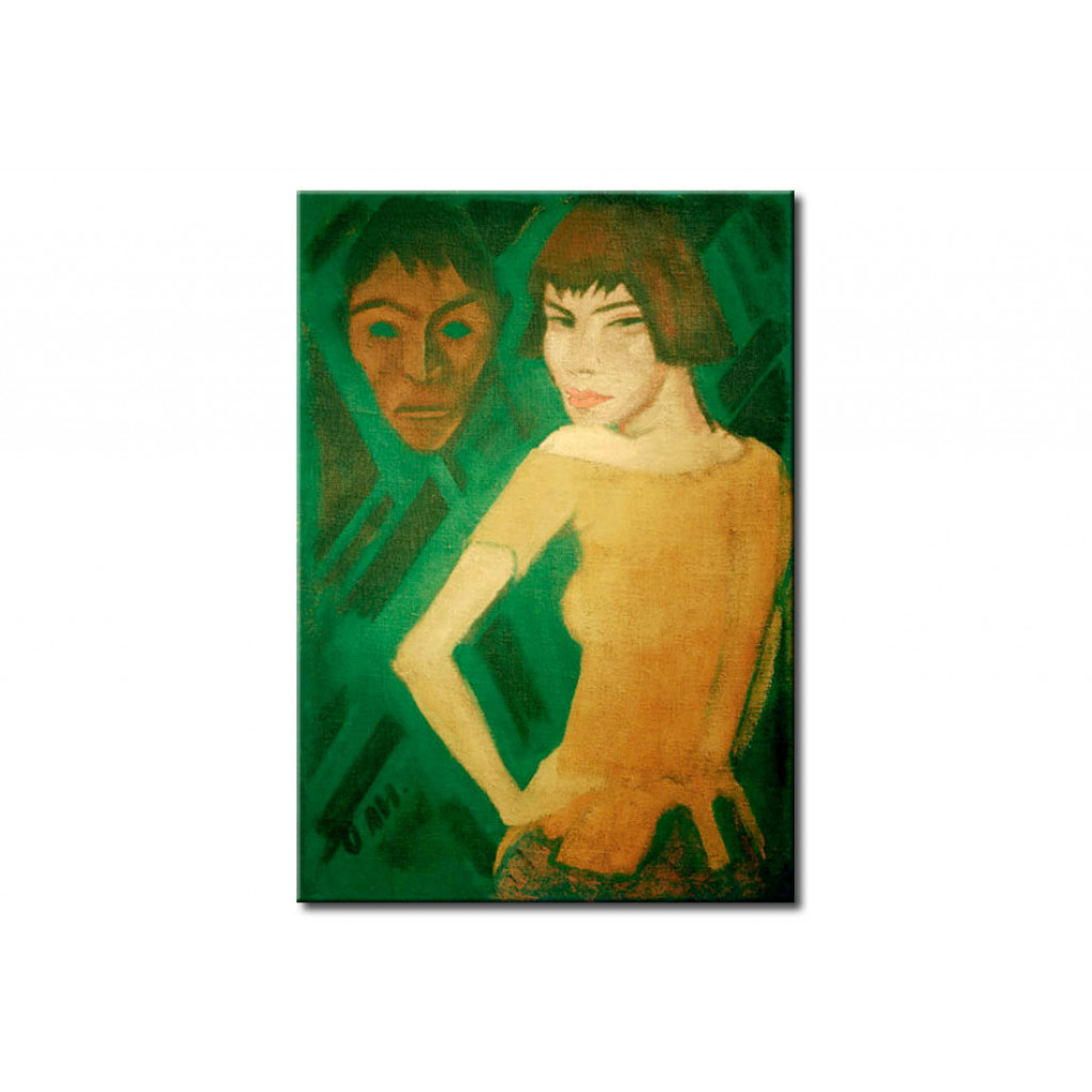 Schilderij  Otto Mueller: Maschka Mit Maske