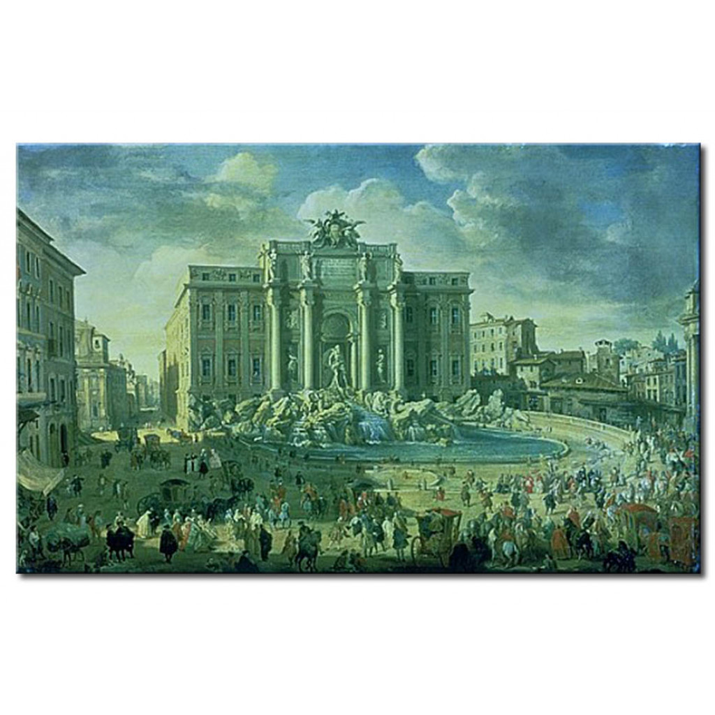 Schilderij  Giovanni Paolo Panini: The Trevi Fountain In Rome