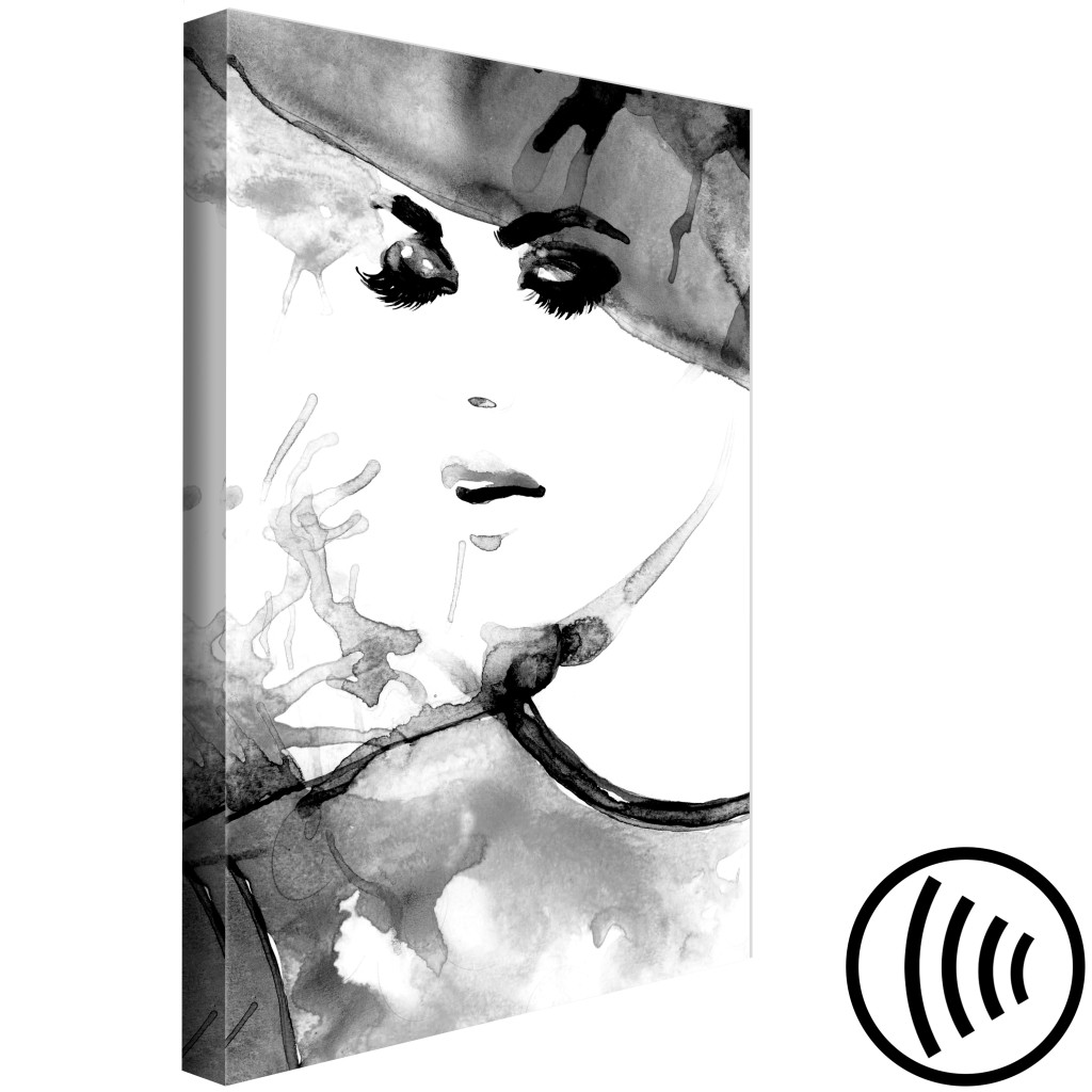 Obraz Modna Kobieta (1-częściowy) - Zarys Portretu W Czarno-białych Barwach
