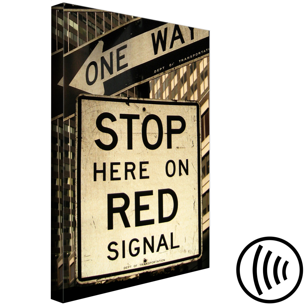 Obraz Znak Stop W Sepii - Fotografia W Stylu Retro Z Napisem Po Angielsku