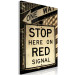 Canvas Art Print Sepia Stop sign - retro style photograph with English inscription 123605 additionalThumb 2