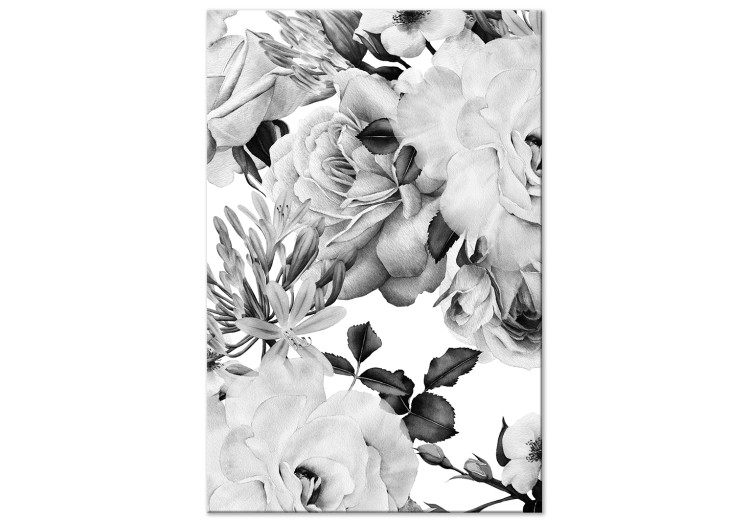 Obraz na płótnie Eleganckie pąki kwiatów - elegancka grafika z kwiatowym motywem
