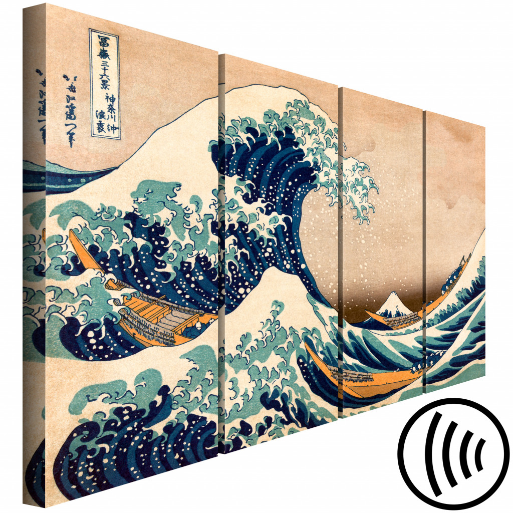 Schilderij  Inspiratie: The Great Wave Off Kanagawa (4 Parts)