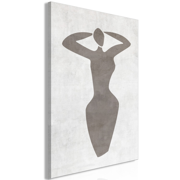 Cuadro moderno Mujer con las manos levantadas - gráfico en blanco y negro estilo boho 134205 additionalImage 2