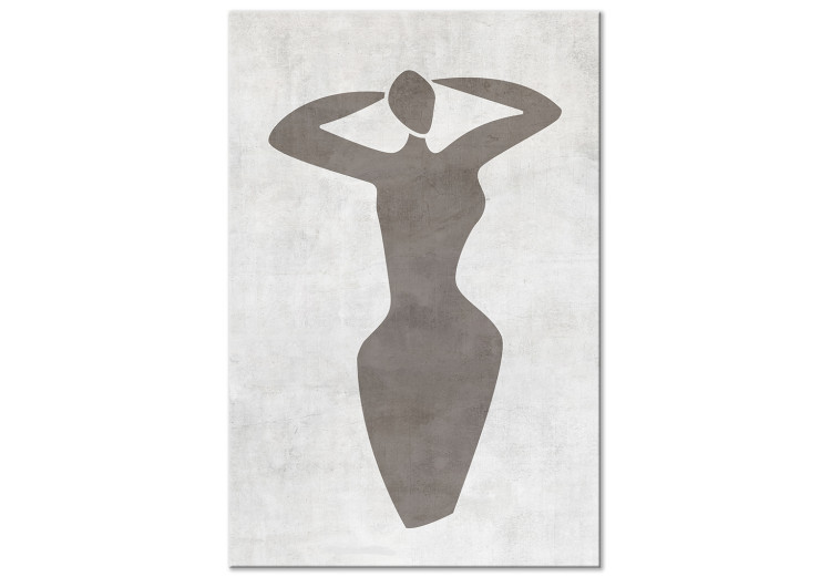 Cuadro moderno Mujer con las manos levantadas - gráfico en blanco y negro estilo boho 134205