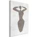 Cuadro moderno Mujer con las manos levantadas - gráfico en blanco y negro estilo boho 134205 additionalThumb 2