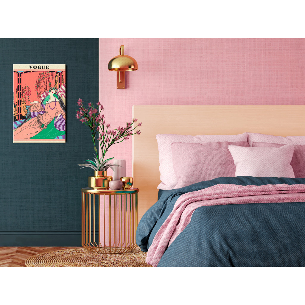 Obraz Do Malowania Po Numerach Miłe Popołudnie - Elegancka Kobieta Odpoczywająca Na łóżku