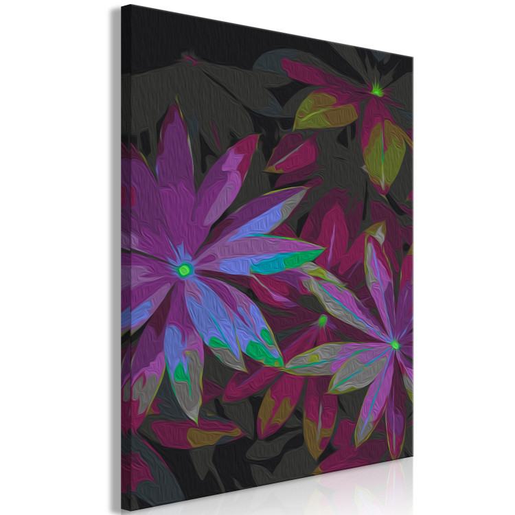 Paint by number Tropical Charm - Pointed Leaves in Green, Purple and Burgundy Colors 146205 additionalImage 7