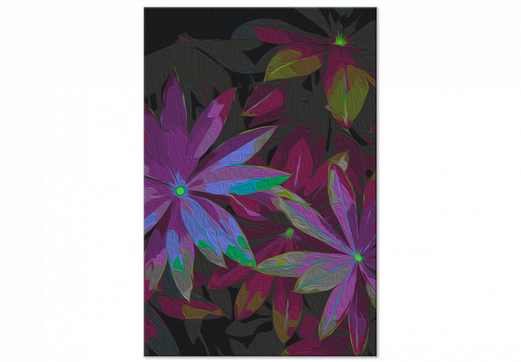 Paint by number Tropical Charm - Pointed Leaves in Green, Purple and Burgundy Colors 146205 additionalImage 5