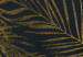 Round Canvas Golden Palm Tree - Plant Leaves on a Dark Background Variant 3 148705 additionalThumb 2