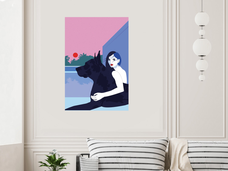Wall Poster Woman and Dog - Minimalist Vector Illustration 149705 additionalImage 13