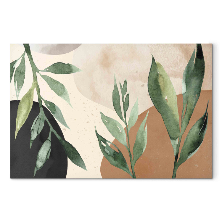 Acrylic Print Harmony of Nature - Composition With Leaves on an Abstract Background [Glass] 151505 additionalImage 2