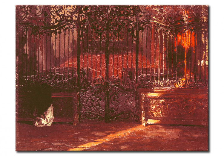Reproducción de cuadro Iglesia Interior con mujer que ora en la entrada de una capilla barroca 51105