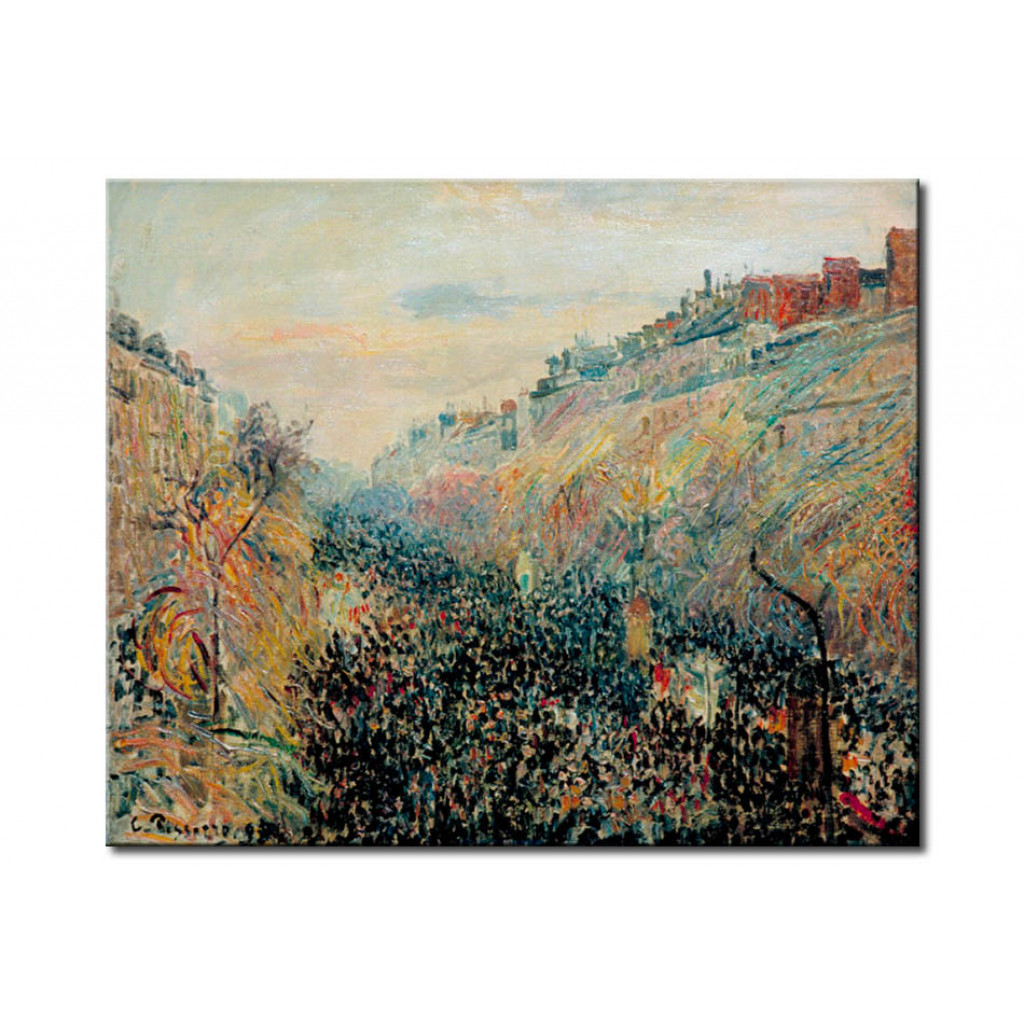 Schilderij  Camille Pissarro: Shrove Tuesday, Sunset, Boulevard Montmartre