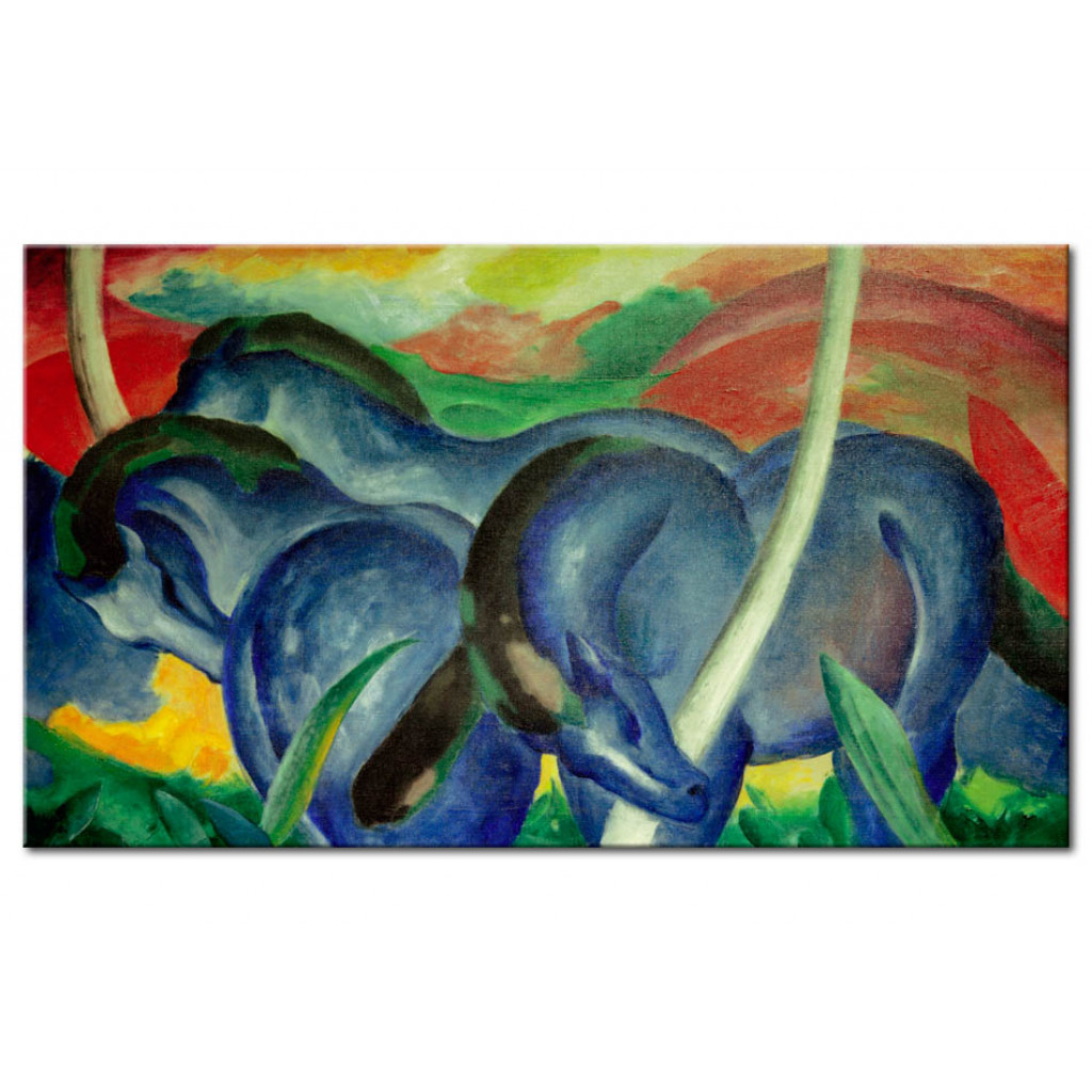 Schilderij  Franz Marc: Large Blue Horses
