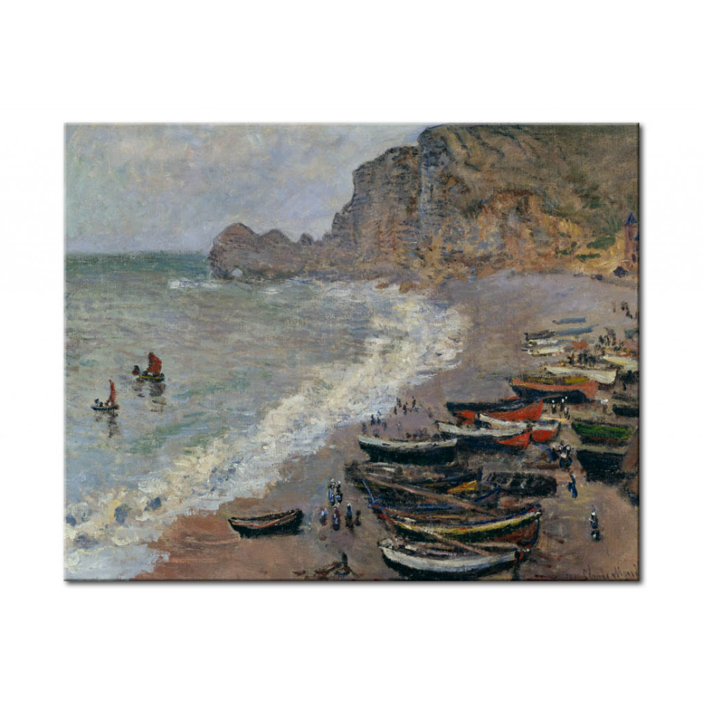 Schilderij  Claude Monet: Etretat: La Plage E La Porte D'Amont