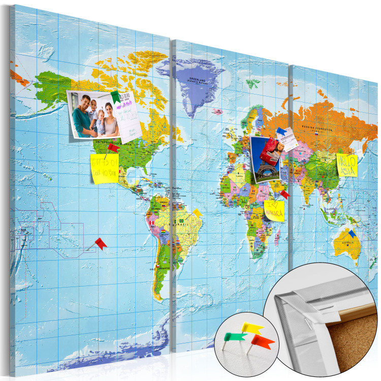 Tablica korkowa Mapa świata: Flagi państw II [Mapa korkowa]