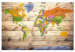 Ozdobna tablica korkowa Mapa na drewnie: Kolorowe podróże [Mapa korkowa] 97605