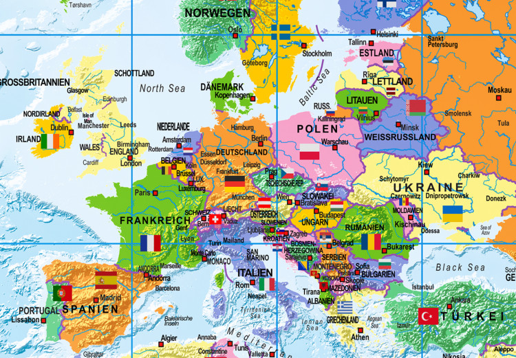 Tablero decorativo en corcho World Map: Countries Flags [Cork Map - German Text] 105615 additionalImage 9