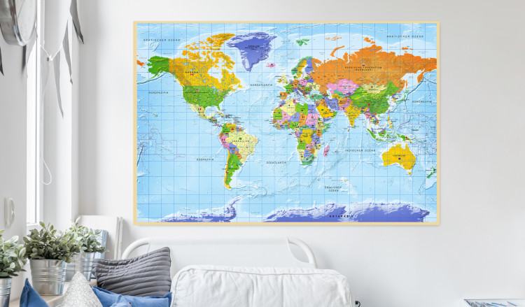 Tablero decorativo en corcho World Map: Countries Flags [Cork Map - German Text] 105615 additionalImage 6